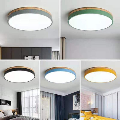 Tröde – Drewniana Lampa Sufitowa LED o Okrągłym Kształcie w Skandynawskim Stylu – Elegancki Minimalizm i Ciepłe Światło
