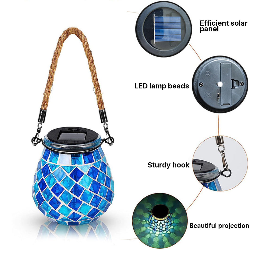 Ręcznie Wykonana Kolorowa Lampa Solarna Zewnętrzna – Witraż z Magiczną Grą Świateł dla Twojego Ogrodu