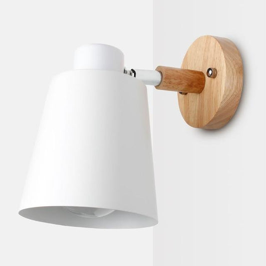 Scandinavian iron and wood wall lamp