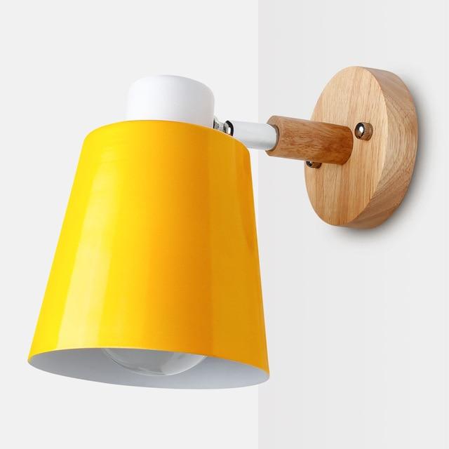 Scandinavian iron and wood wall lamp