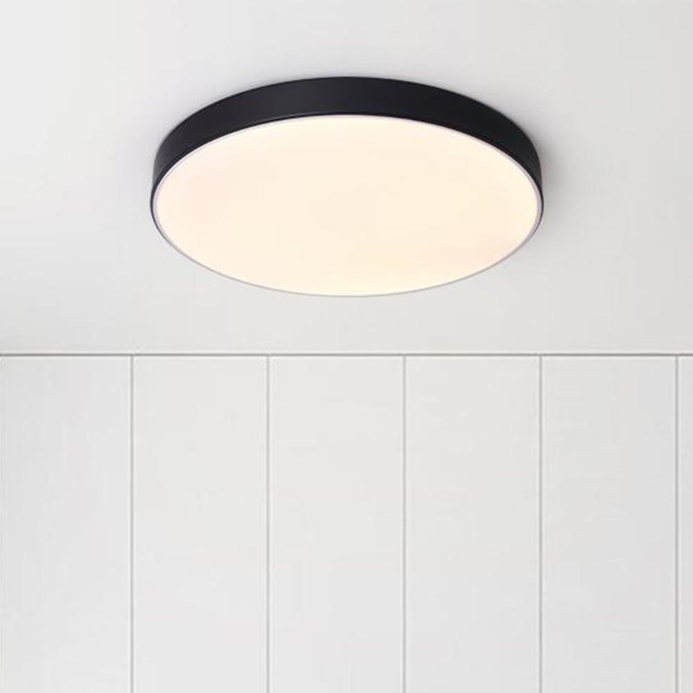 Erda – Nowoczesna LED Lampa Sufitowa z Abażurem z Akrylu (Czarna, 40/50 cm)