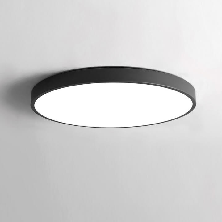 Erda – Nowoczesna LED Lampa Sufitowa z Abażurem z Akrylu (Czarna, 40/50 cm)
