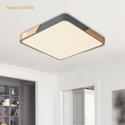 Löla – Nowoczesna lampa sufitowa LED z drewnem i akrylowym dyfuzorem
