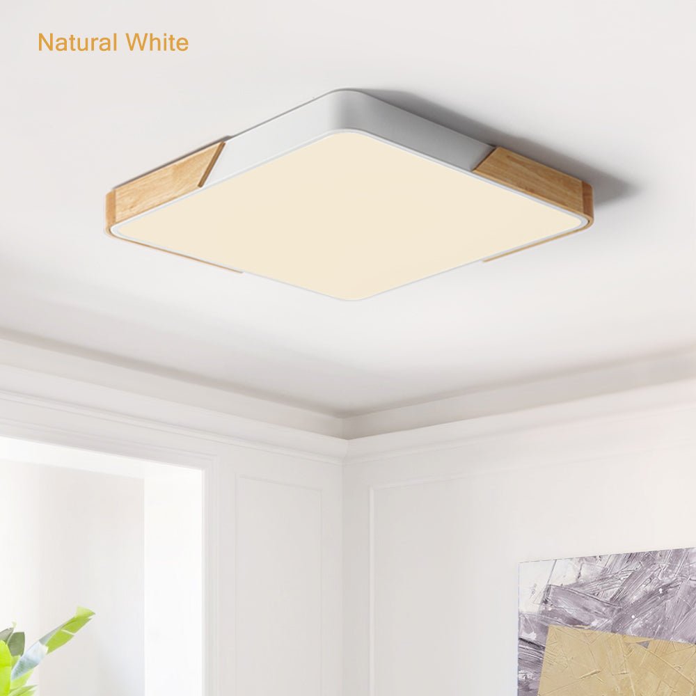 Löla – Nowoczesna lampa sufitowa LED z drewnem i akrylowym dyfuzorem
