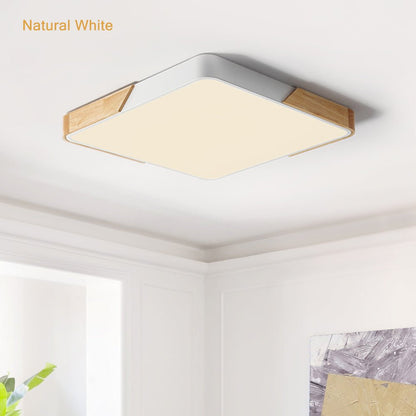 Löla – Nowoczesna lampa sufitowa LED z drewnem i akrylowym dyfuzorem