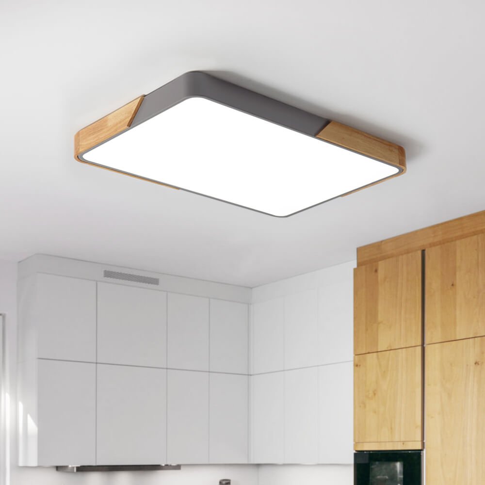 Löla – Nowoczesna lampa sufitowa LED z drewnem i akrylowym dyfuzorem