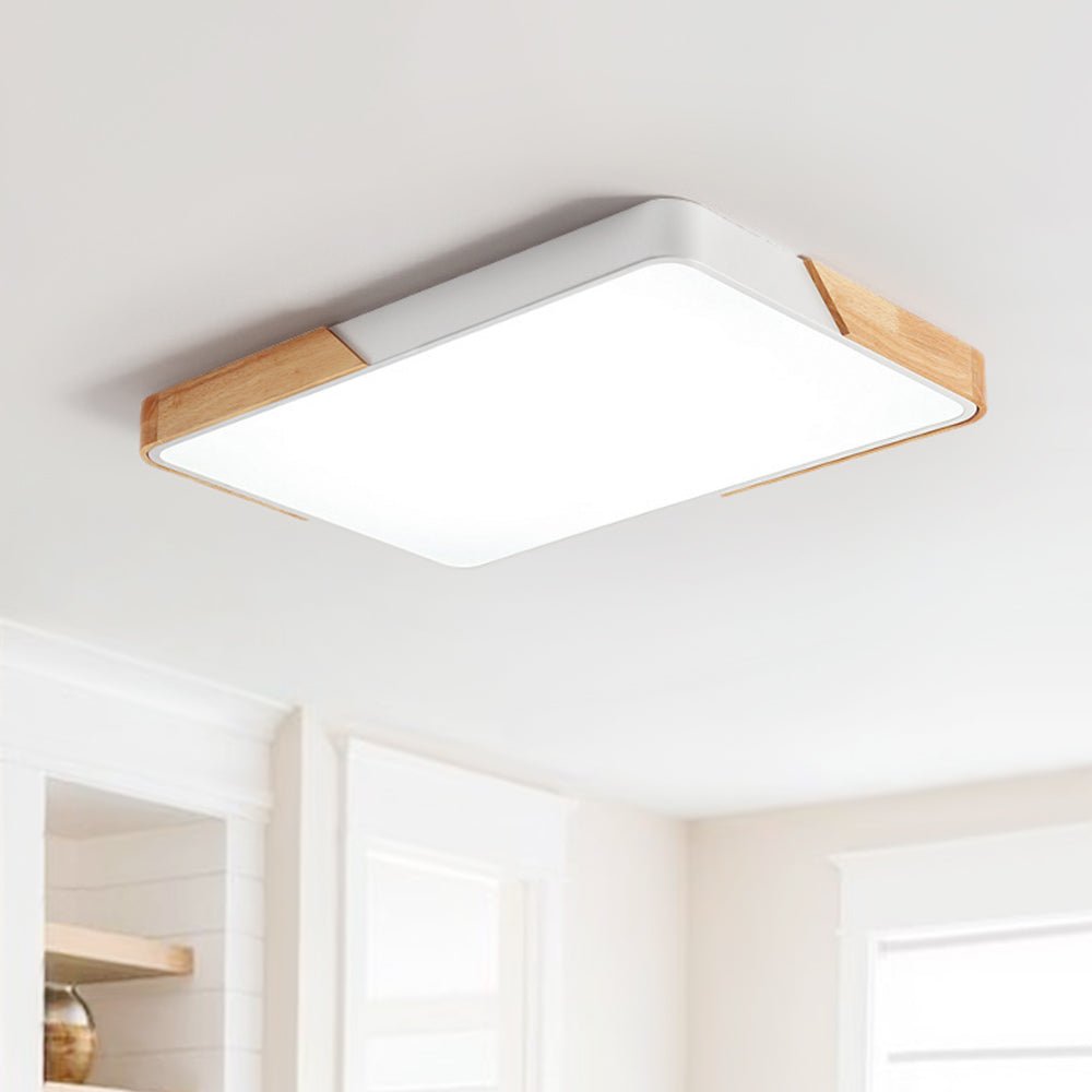 Löla – Nowoczesna lampa sufitowa LED z drewnem i akrylowym dyfuzorem