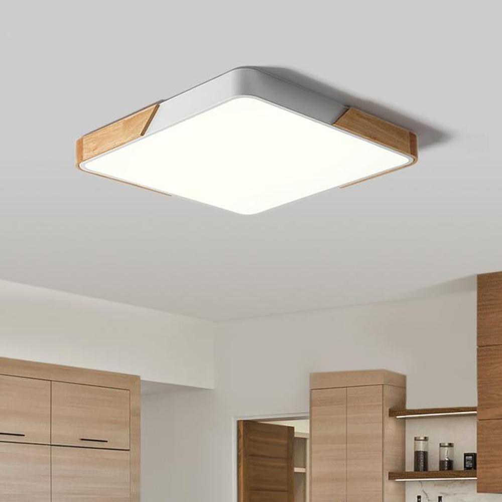 Löla – Nowoczesna lampa sufitowa LED z drewnem i akrylowym dyfuzorem