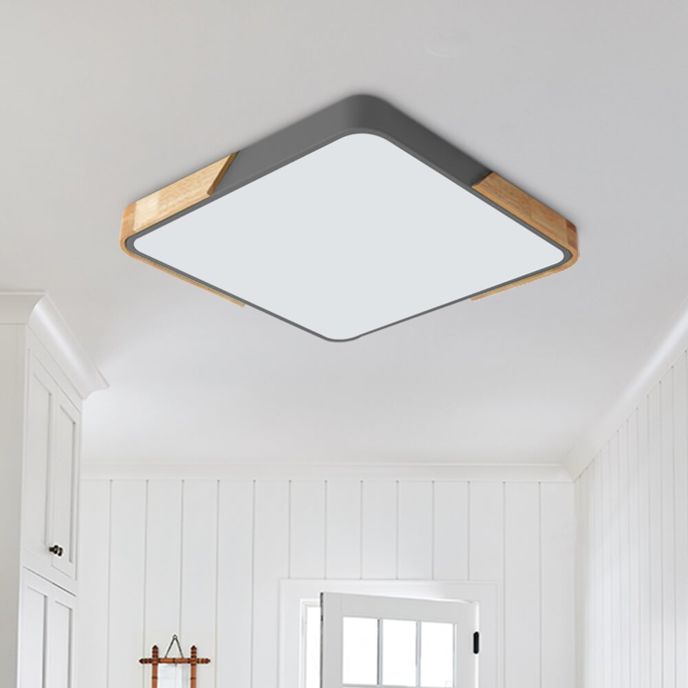 Löla – Nowoczesna lampa sufitowa LED z drewnem i akrylowym dyfuzorem