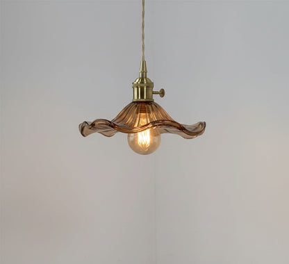 Elegancka Szklana Lampa Wisząca w Kształcie Kwiatu Hibiskusa ze Stylowym Designem