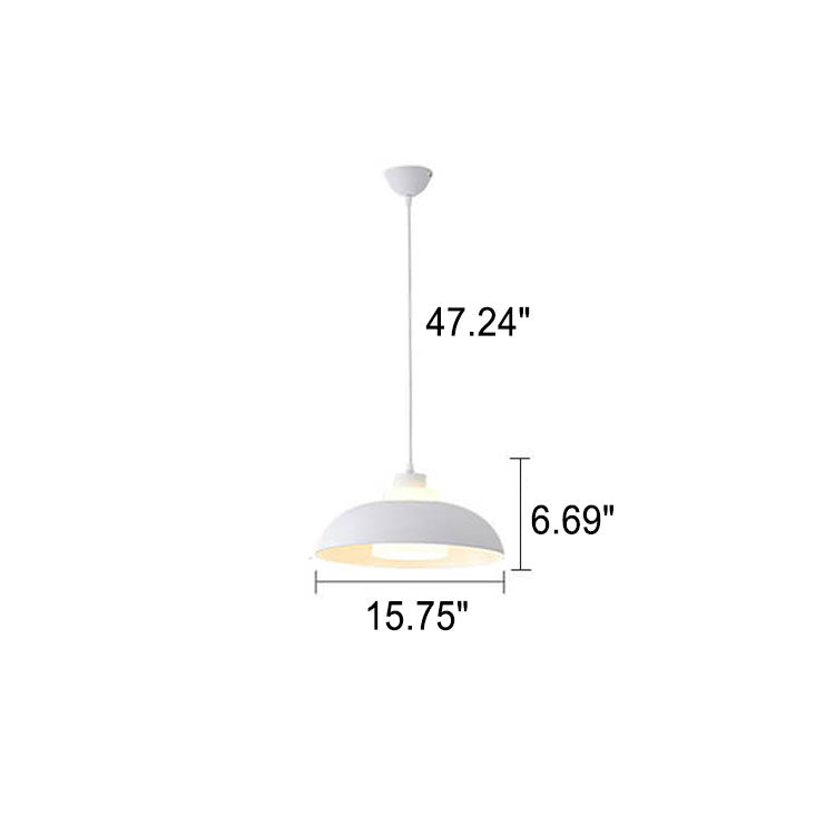 Modern Aluminum Pendant Light – E26 Socket, Multiple Colors and Sizes